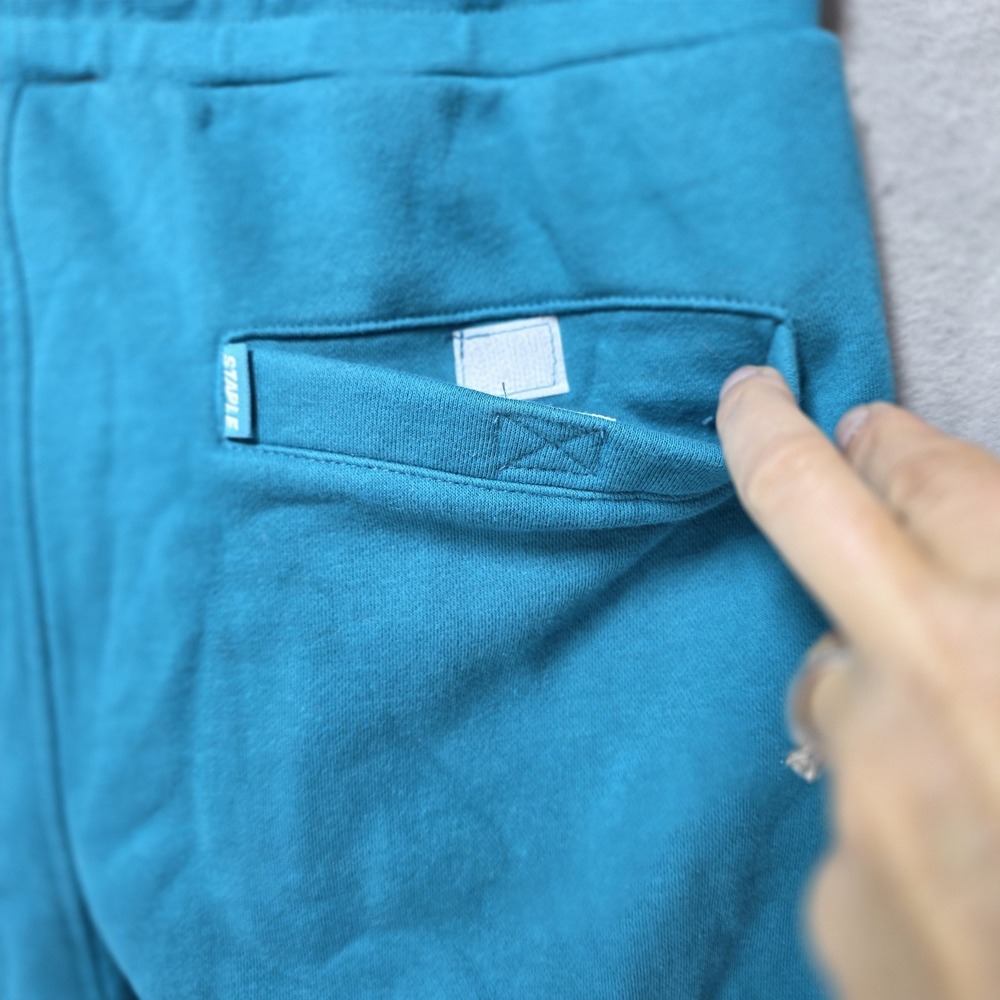 Staple Pigeon Sweatpants Mens L Joggers Fleece Pants Embroidered Spellout Zipper - Picture 7 of 14